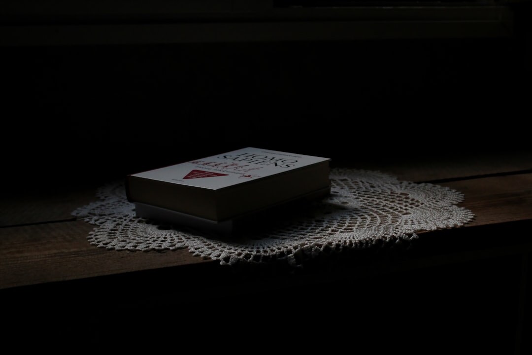 mystery book cover on table