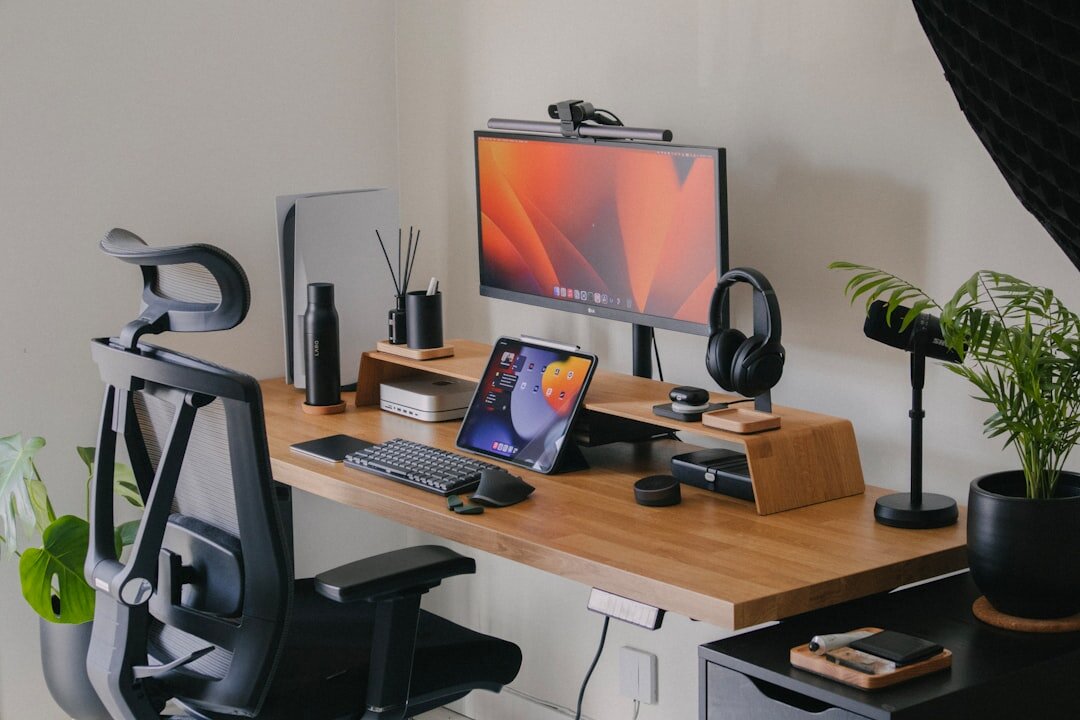 mystery writer desk setup