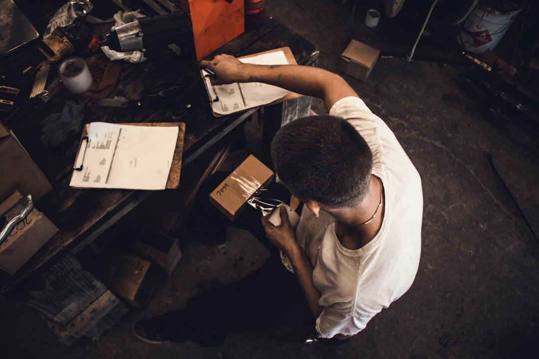 writer at desk with notes