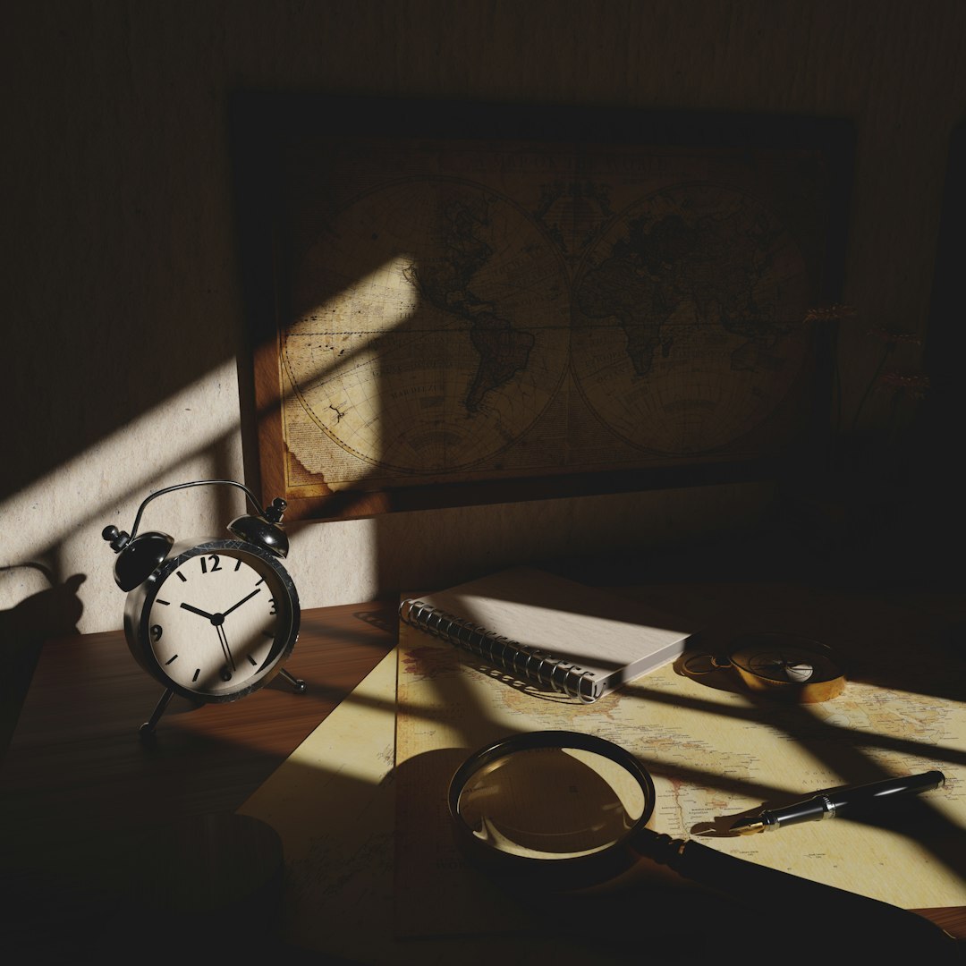 Magnifying glass resting on an old document